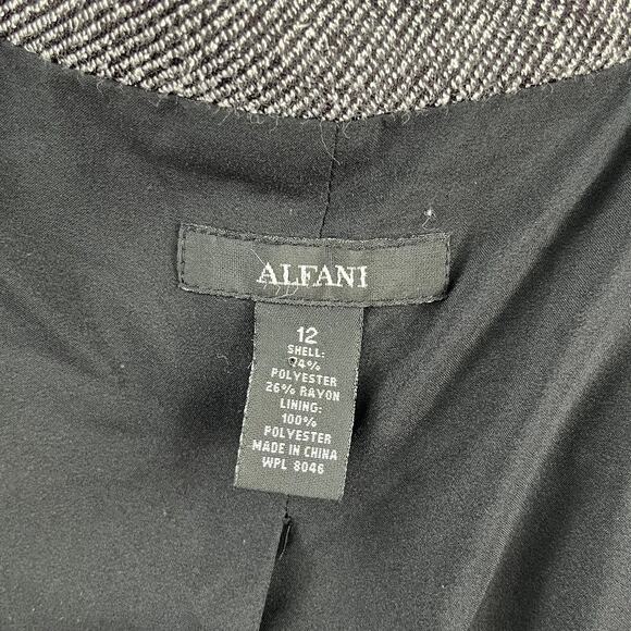 ARTEMIS | Futuristic Size 12 Gray Pinstripe Woven Double Breasted Long Vest Coat - Picture 4 of 8